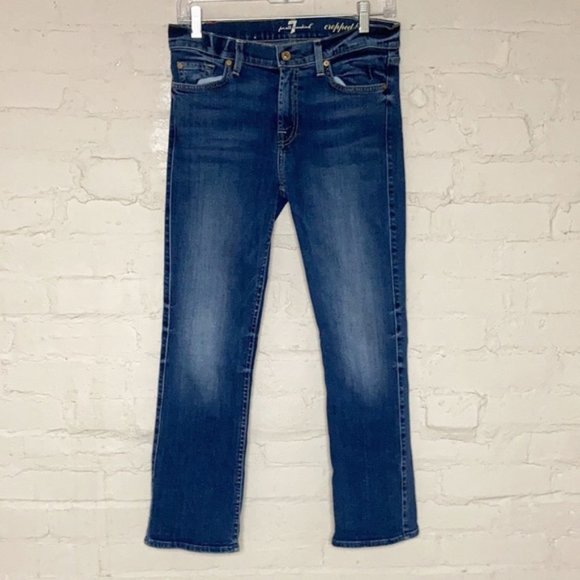 7 For All Mankind/7FAM Cropped Boot High Rise Dark Wash Jeans size 28 - Picture 2 of 11
